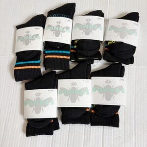 New Bombas 7 Pairs of Black Calf Socks Size XS Women’s Size 4-6 Youth Size 1-6
